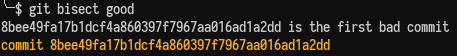 Bad commit identified with git bisect